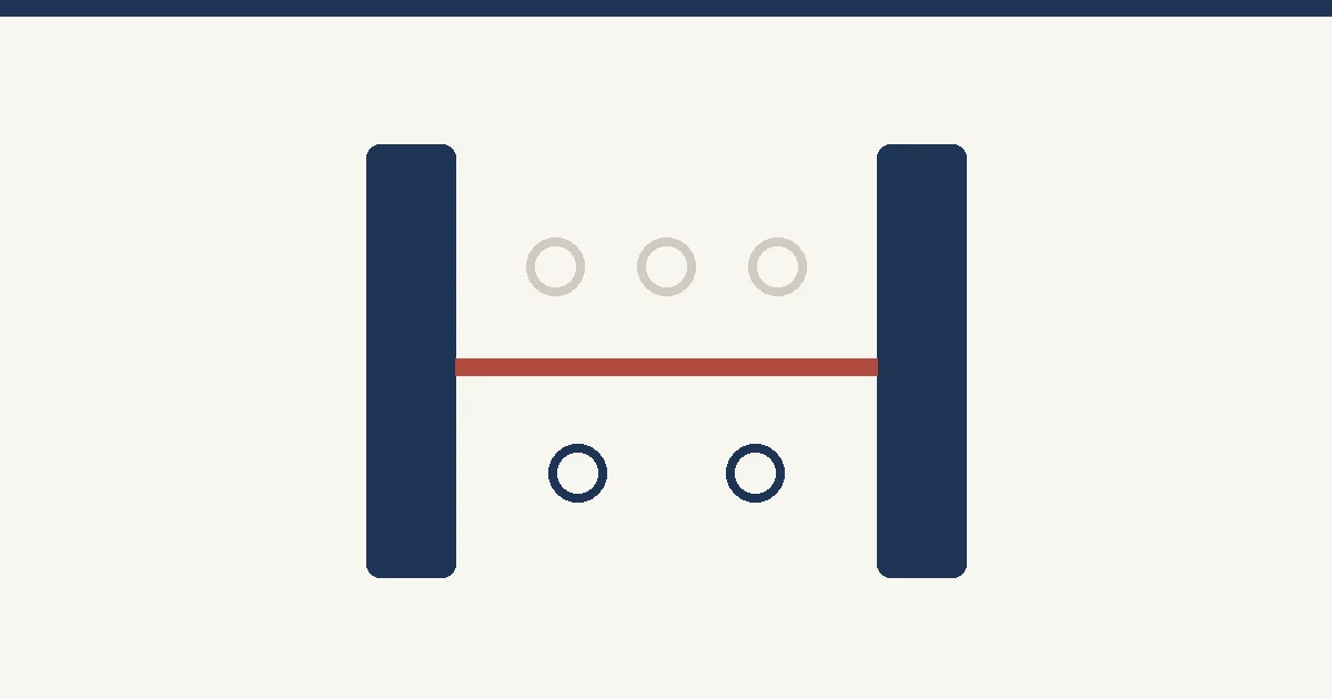 門の形をした2本の柱のあいだに、1本の線が引かれた図